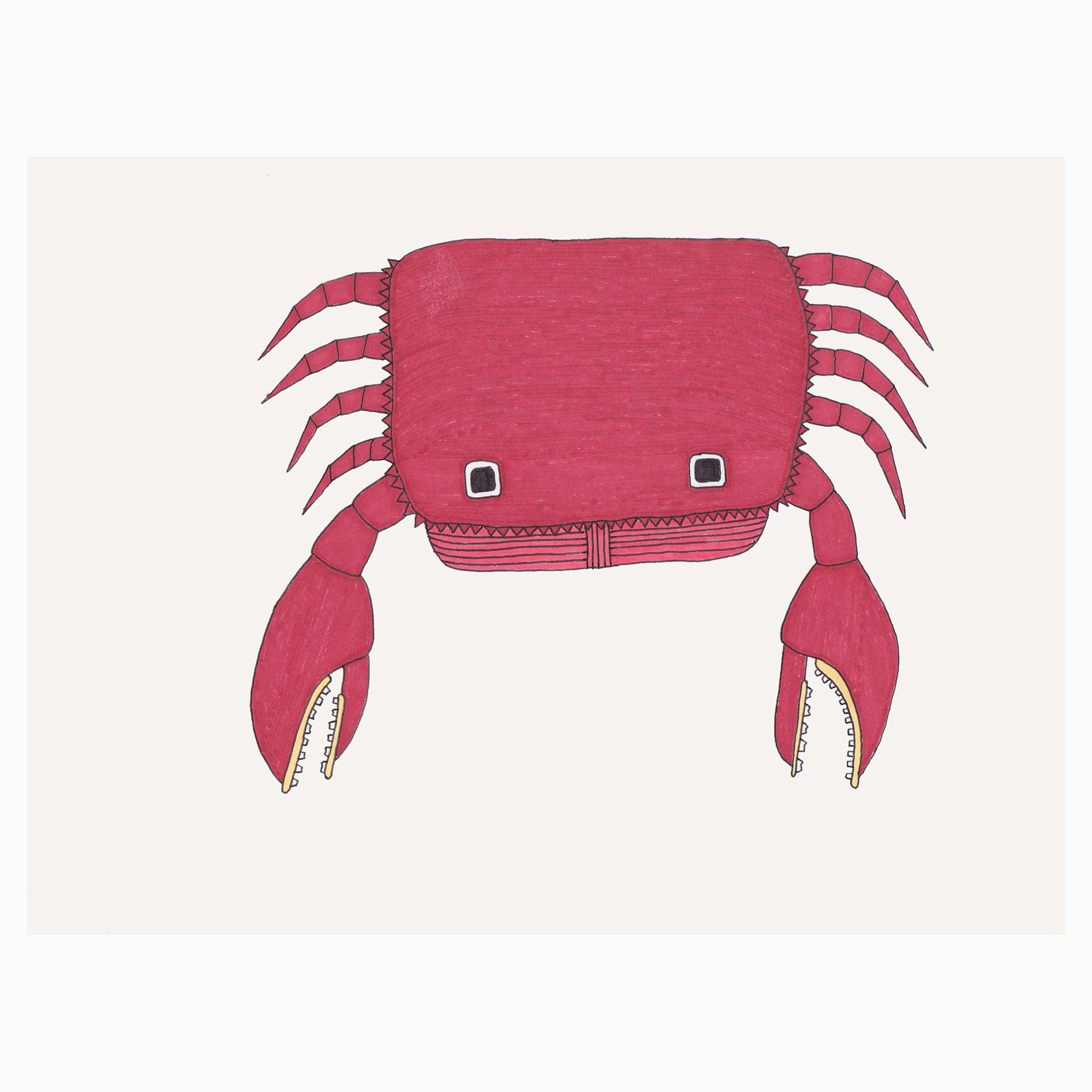 Original ink marker artwork of a crab (Alimango) on paper, signed and titled on the back.